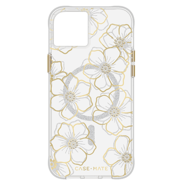Case-Mate Floral Gems MagSafe Case For iPhone 15 Plus - Gold